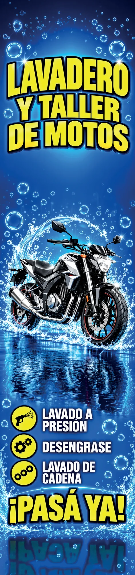 Lavadero de motos — Señalización publicitaria