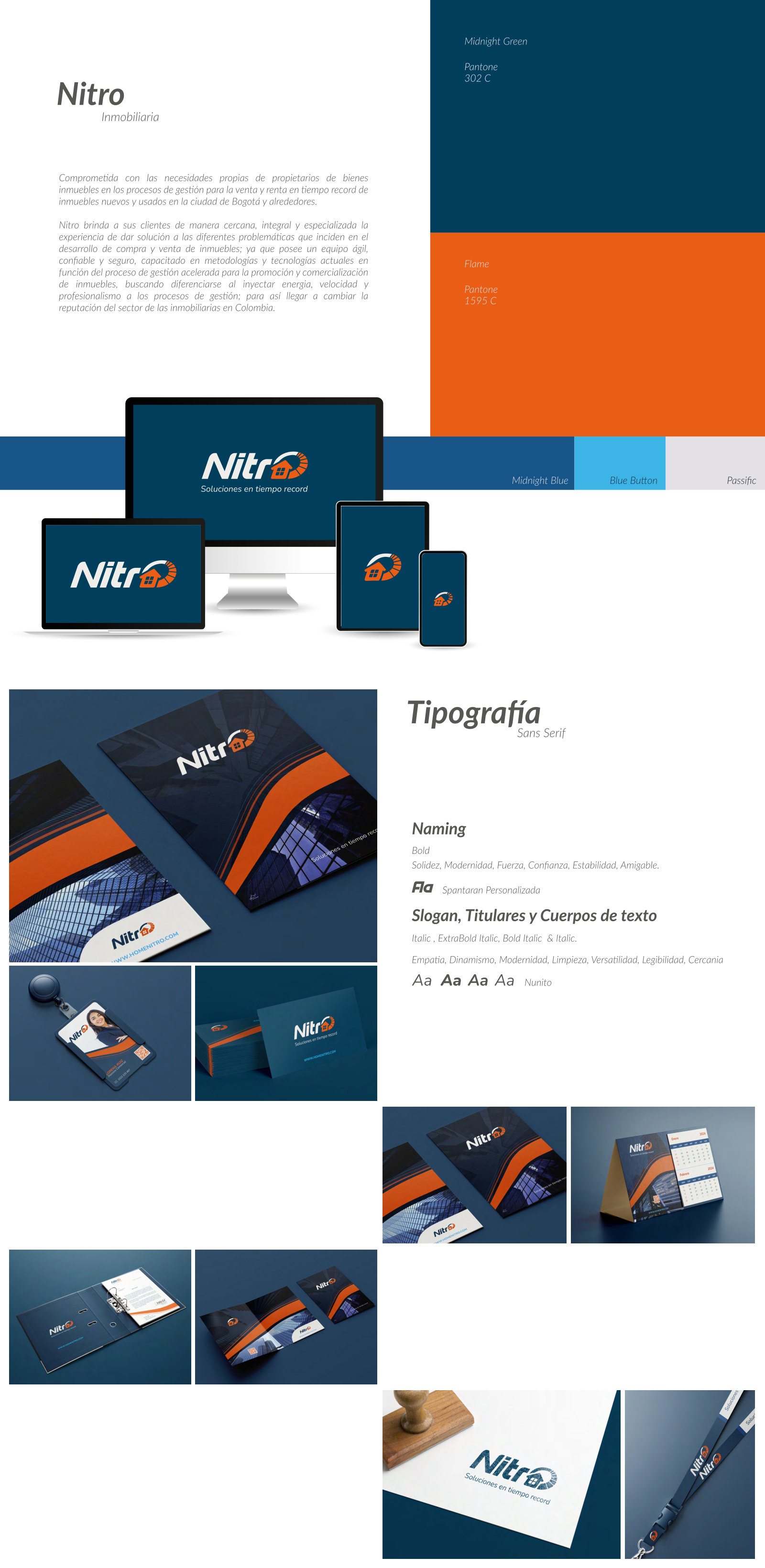 Diseño de identidad visual y aplicaciones de Nitro